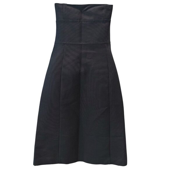 Ann Taylor Strapless Navy Fit & Flare Dress | Size 6 | Silk Blend Cocktail Class - Picture 5 of 5